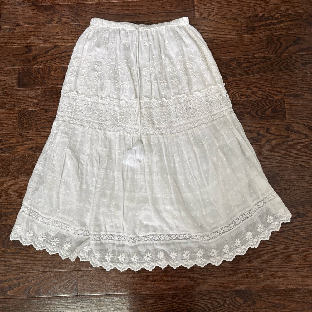LoveShackFancy White Lace Skirt